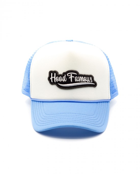 Thinking Cap Bolts Light Blue and White Trucker Hat