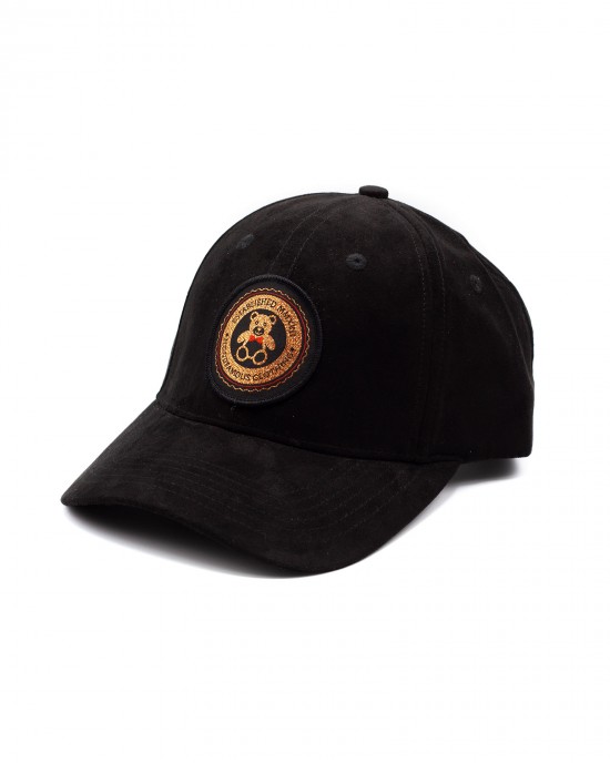 Black Suede Baseball w/Rose Gold 
